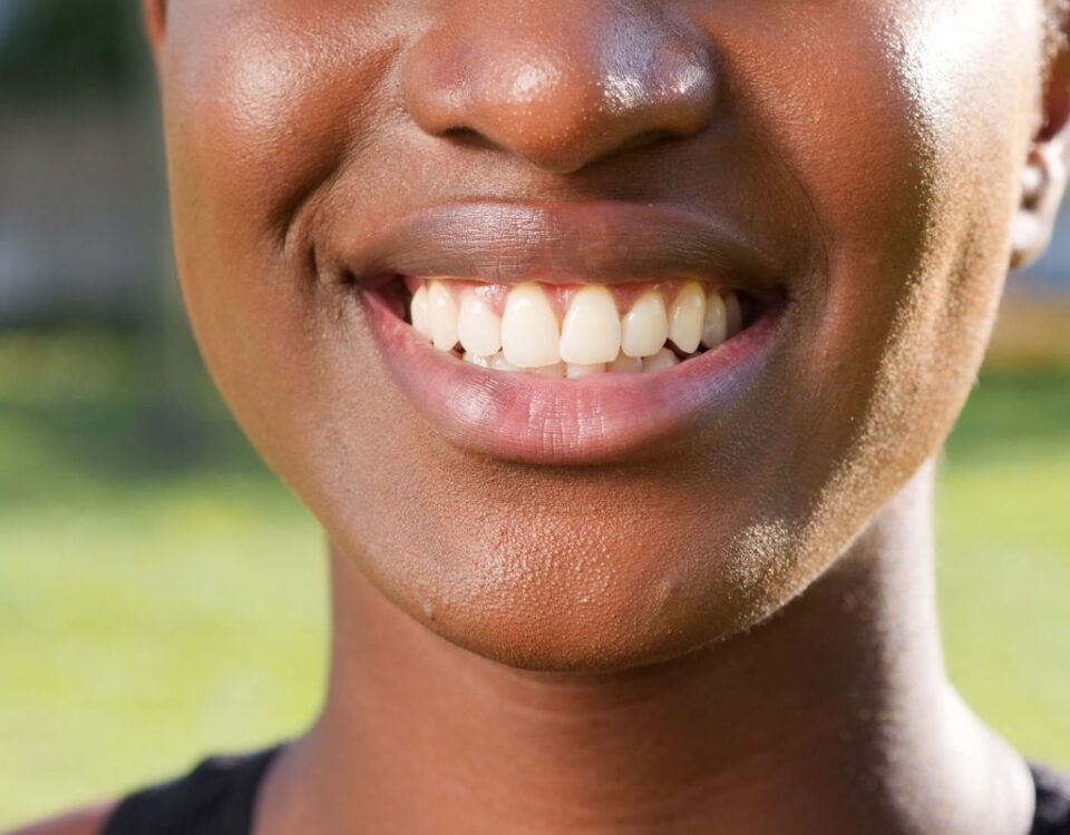 Close up of a bright healthy smile